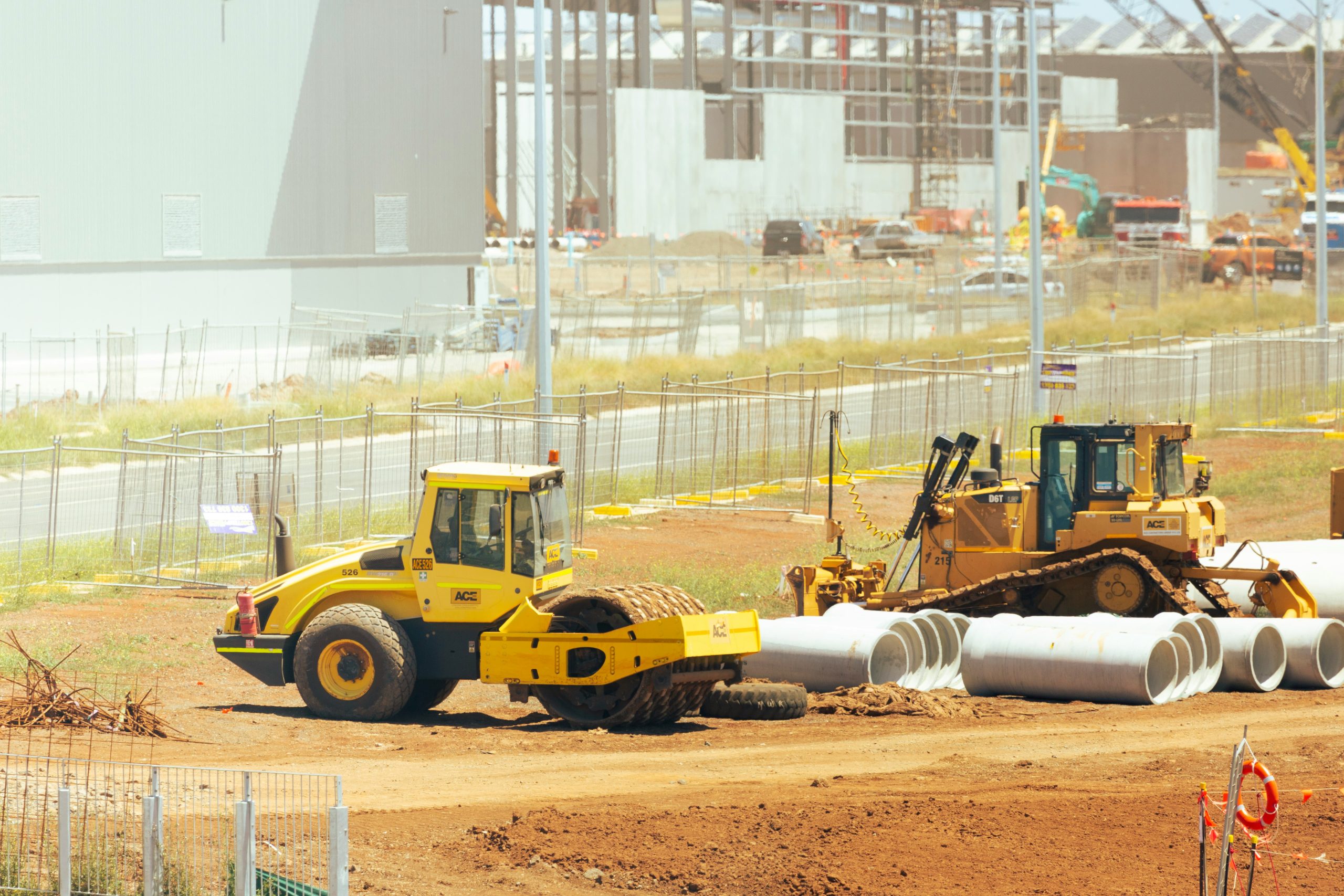 1 construction site and machines